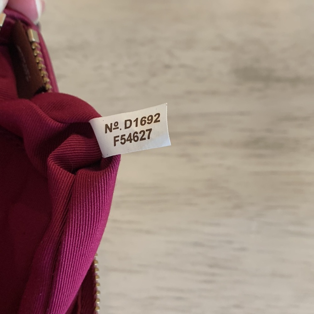 Coach Signature Canvas & Cranberry leather wristlet‎ - Picture 6 of 7